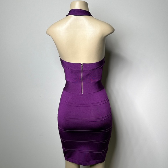 bebe Deep Purple Backless Dress - Picture 6 of 7
